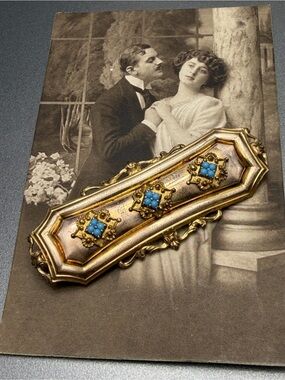 Victorian Bar Brooch Large size #cz82